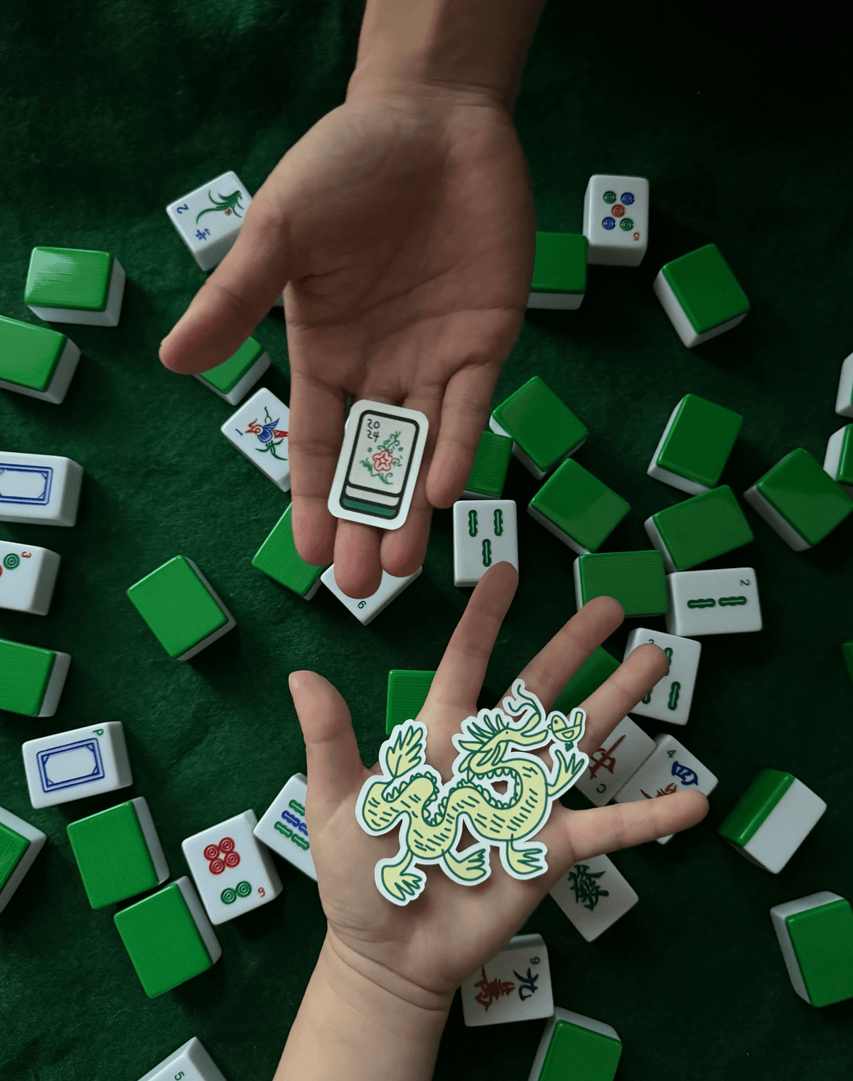 Hands holding sticker sheet